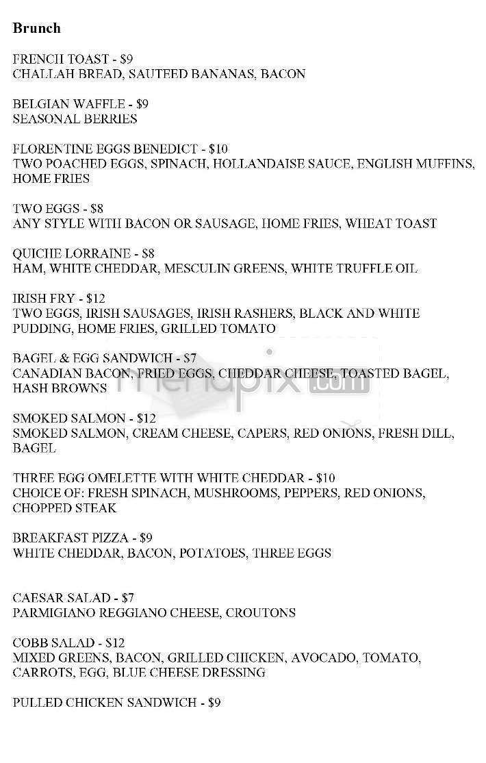 Temple Bar - Cambridge, MA menu_pic