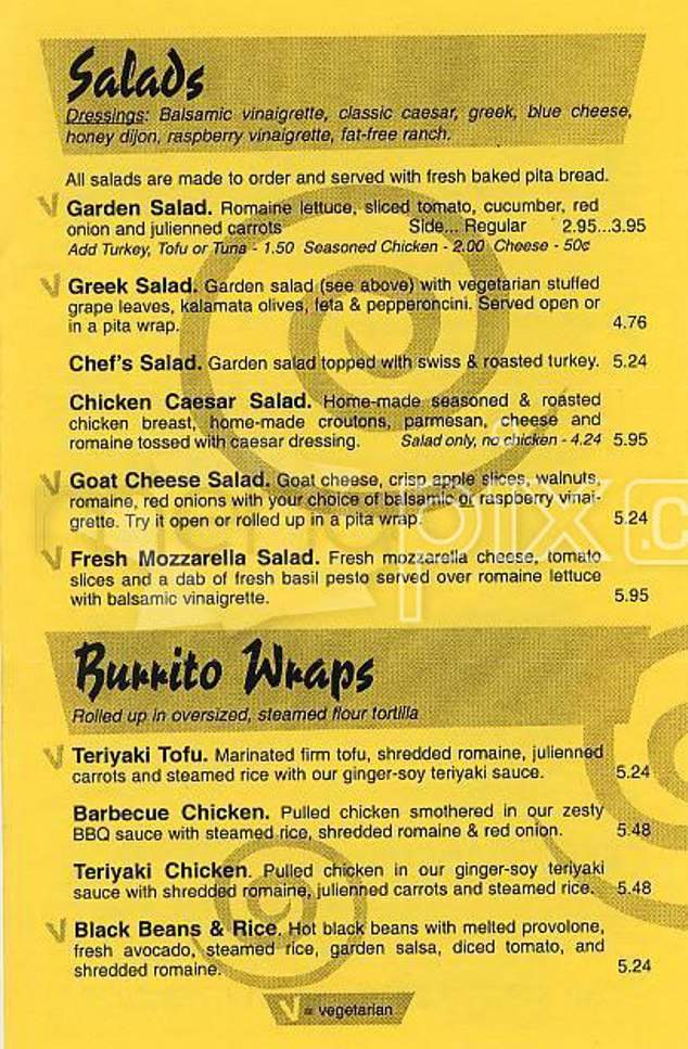 Temptations Cafe - Brookline, MA menu_pic