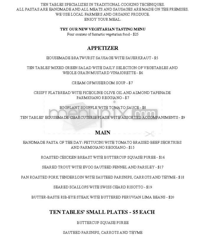 Ten Tables - Jamaica Plain, MA menu_pic