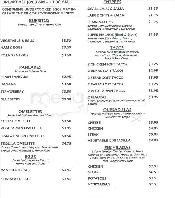 Tequila Mexican Grill - Boston, MA menu_pic