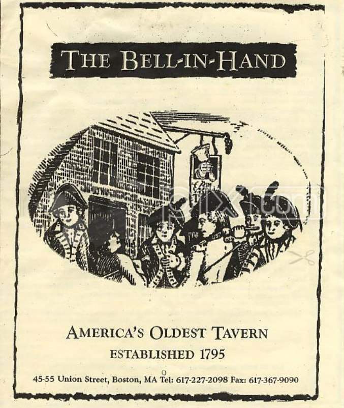 The Bell In Hand - Boston, MA menu_pic