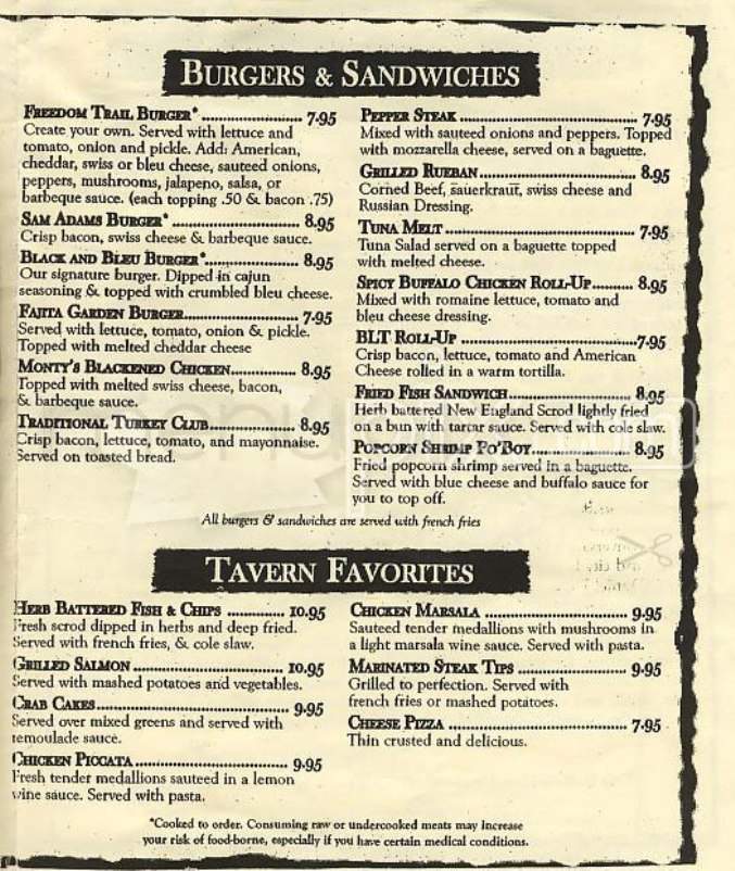 The Bell In Hand - Boston, MA menu_pic