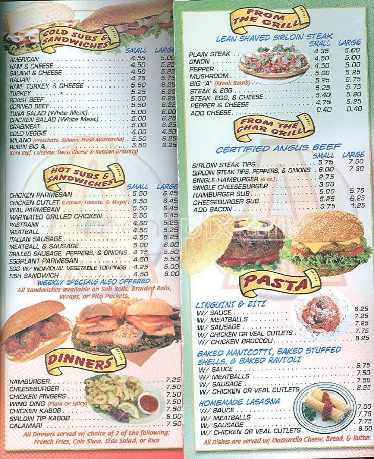 The Big A - Allston, MA menu_pic