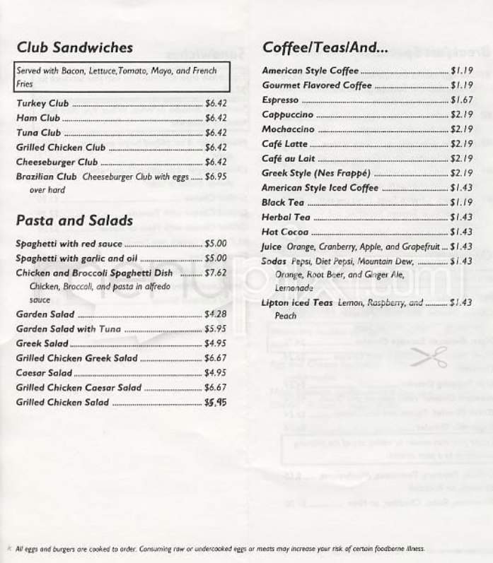 The Brighton Cafe - Brighton, MA menu_pic