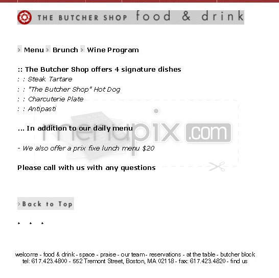 The Butcher Shop - Boston, MA menu_pic
