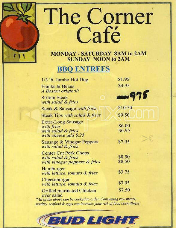 The Corner Cafe - Lexington, TN menu_pic
