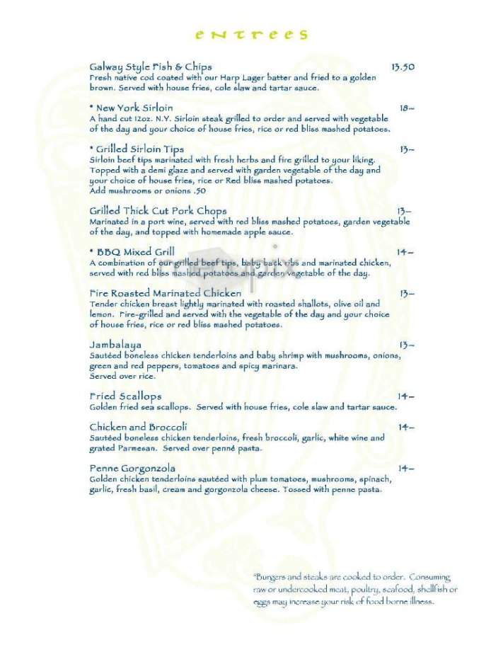 The Harp - Boston, MA menu_pic