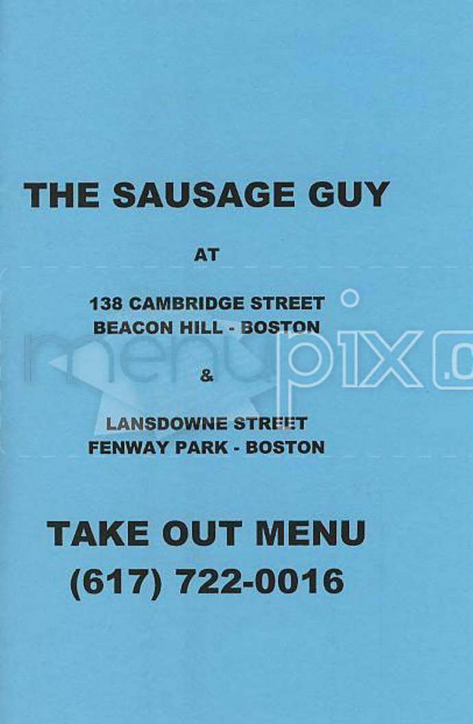 The Sausage Guy - Boston, MA menu_pic