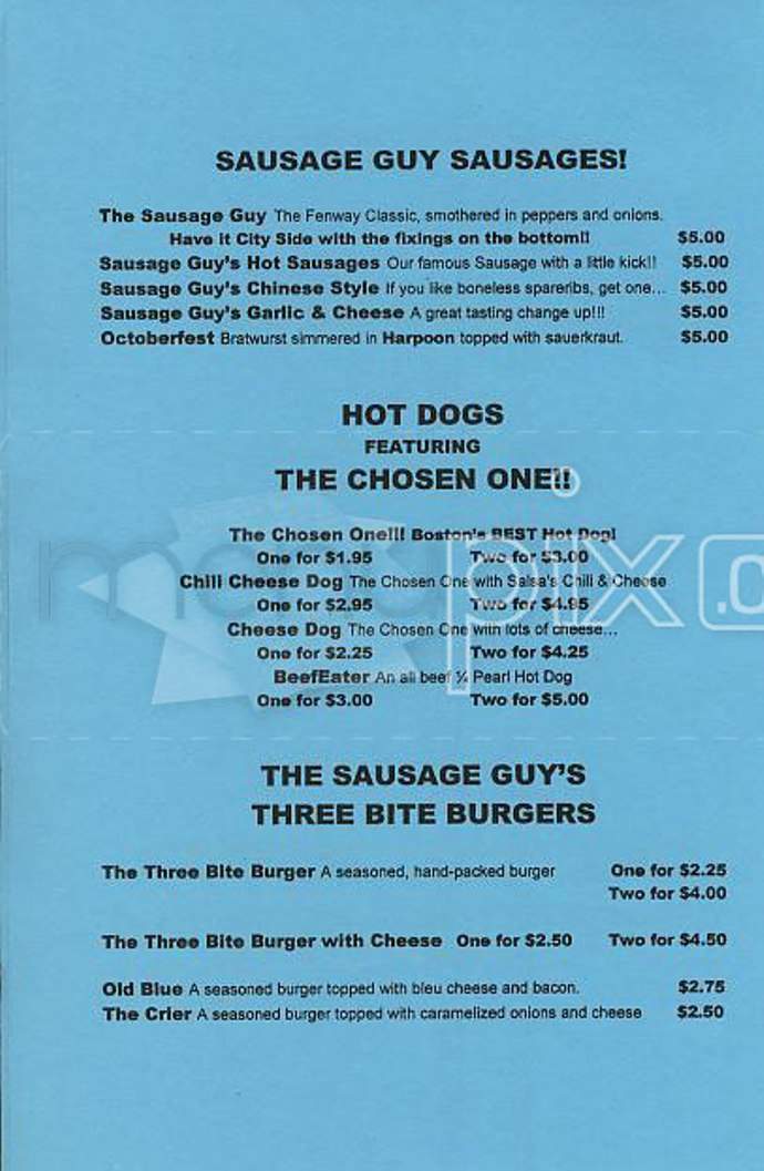 The Sausage Guy - Boston, MA menu_pic
