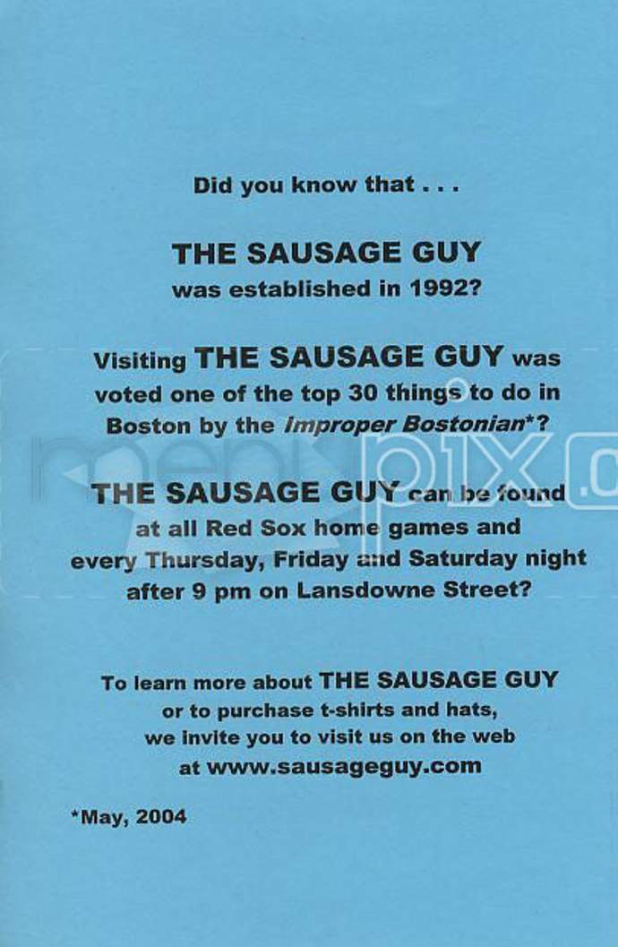 The Sausage Guy - Boston, MA menu_pic