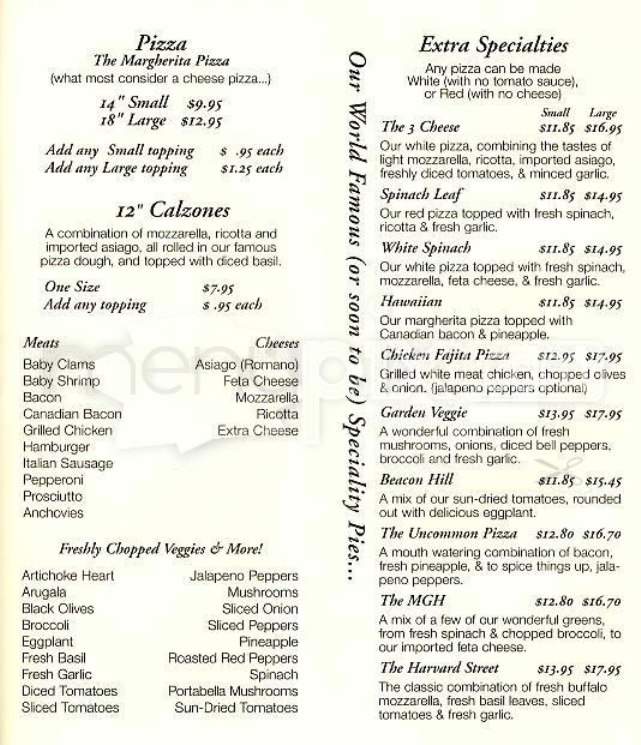 The Upper Crust - Boston, MA menu_pic