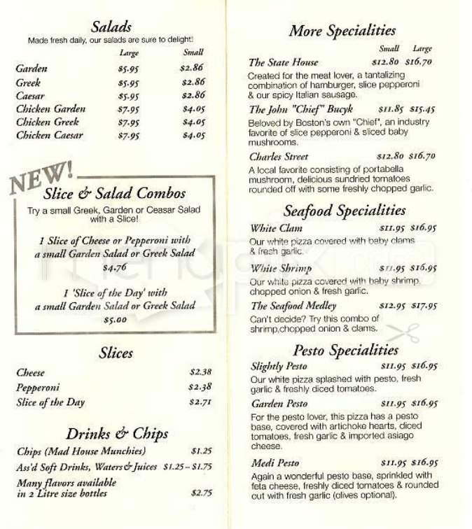 The Upper Crust - Boston, MA menu_pic