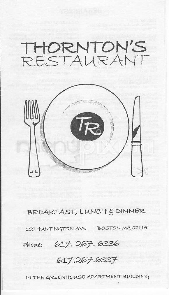 Thornton's - Boston, MA menu_pic