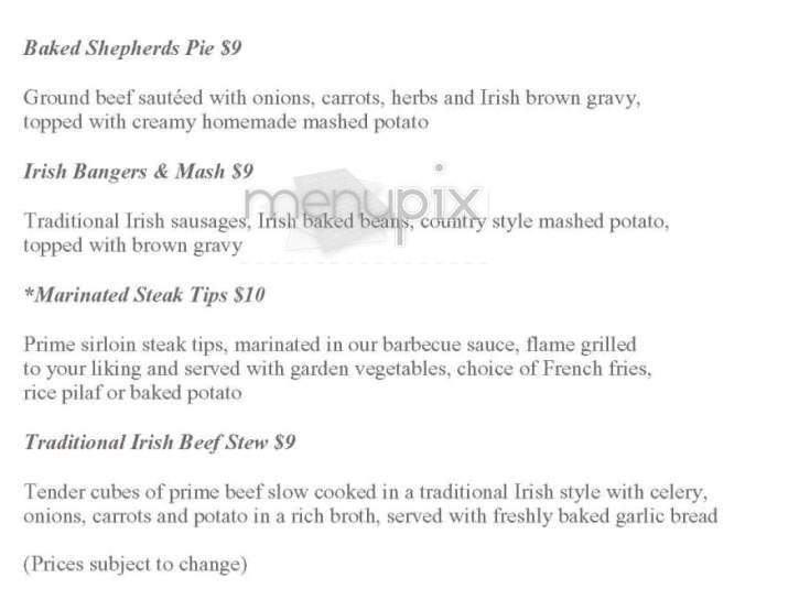 Times Irish Pub - Boston, MA menu_pic