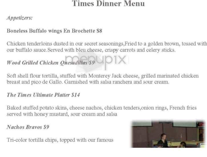 Times Irish Pub - Boston, MA menu_pic