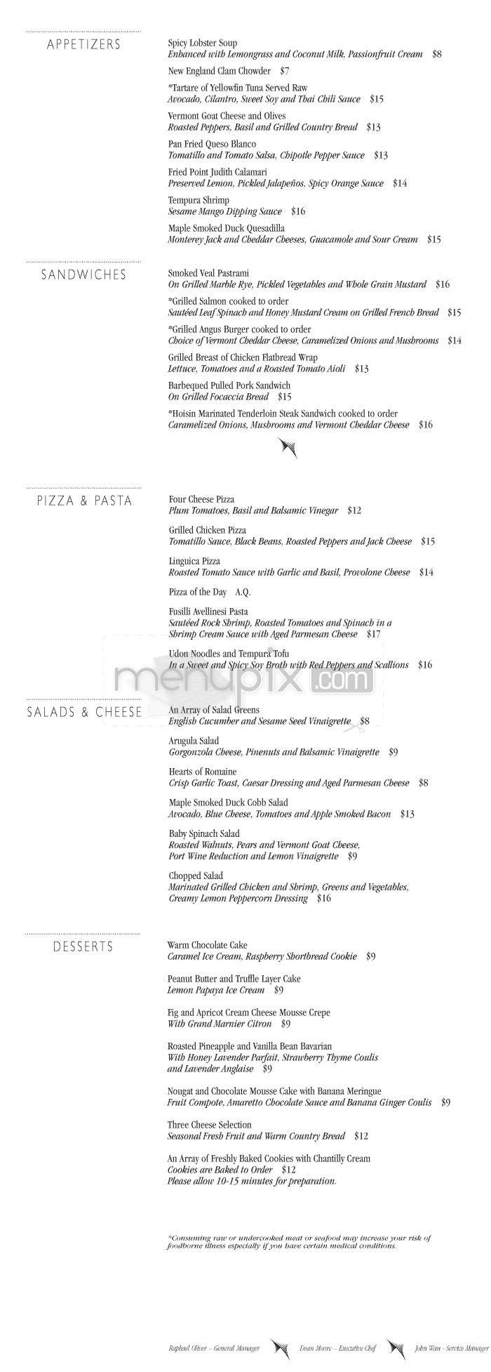 Top of the Hub - Boston, MA menu_pic