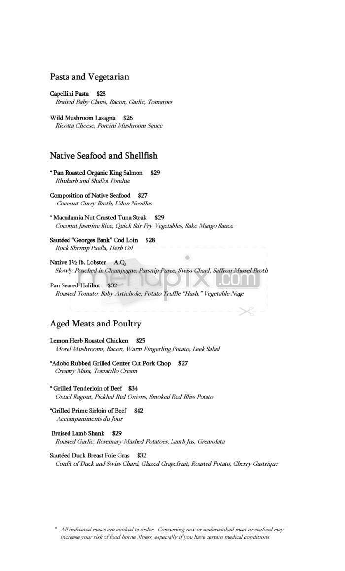Top of the Hub - Boston, MA menu_pic