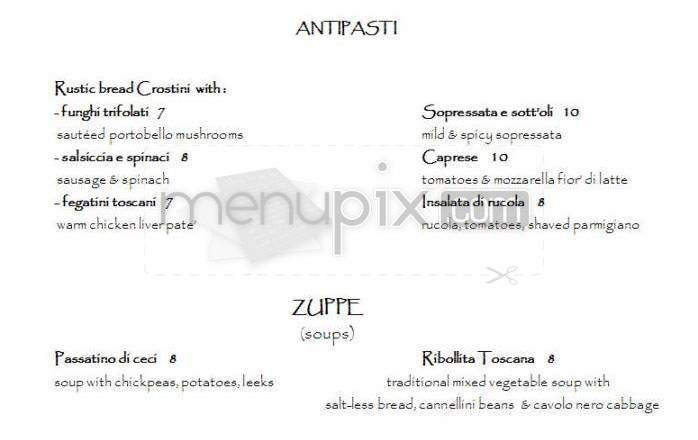 Trattoria Toscana - Boston, MA menu_pic