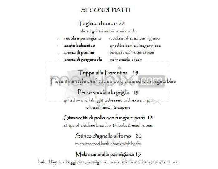 Trattoria Toscana - Boston, MA menu_pic