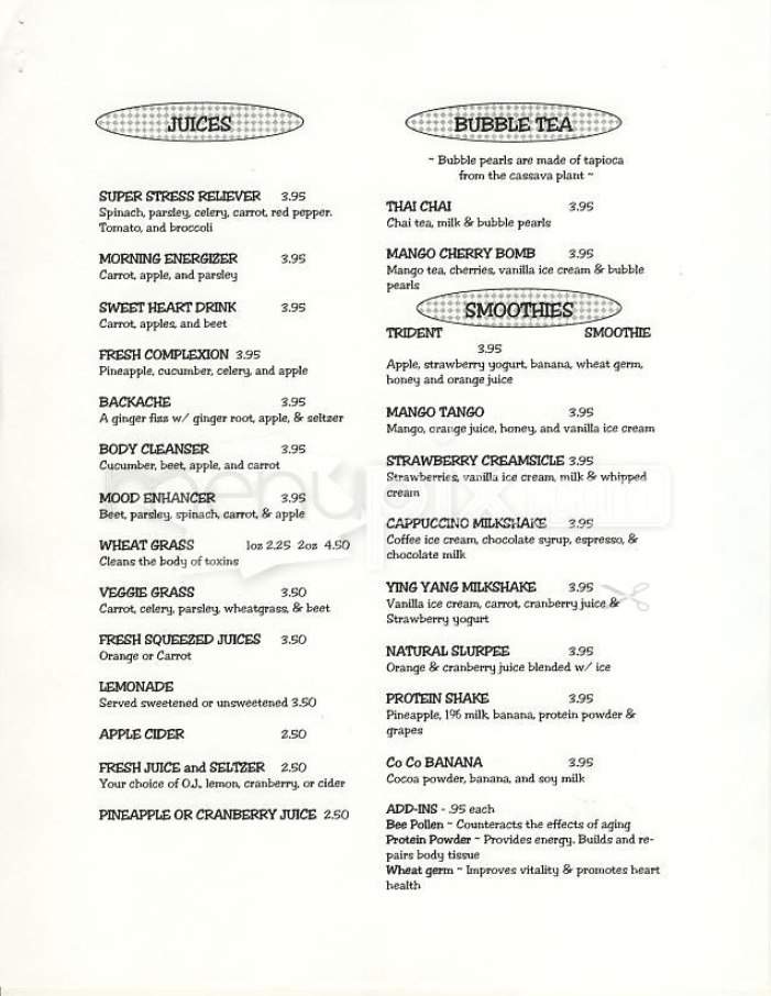 Trident Cafe - Boston, MA menu_pic