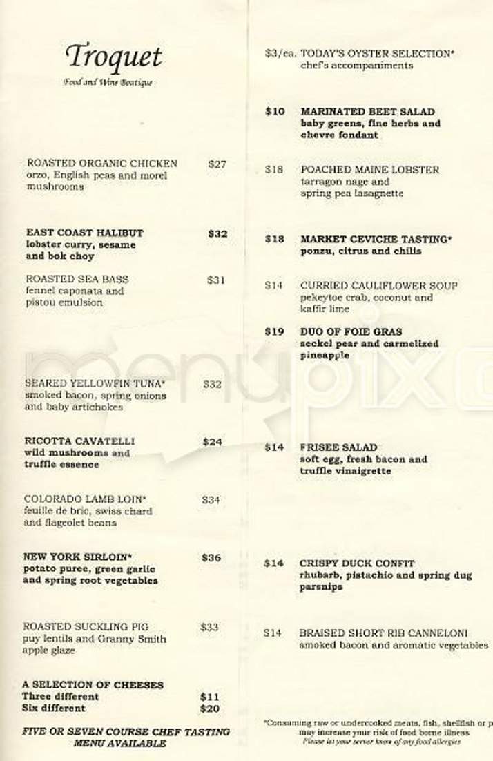Troquet on South - Boston, MA menu_pic