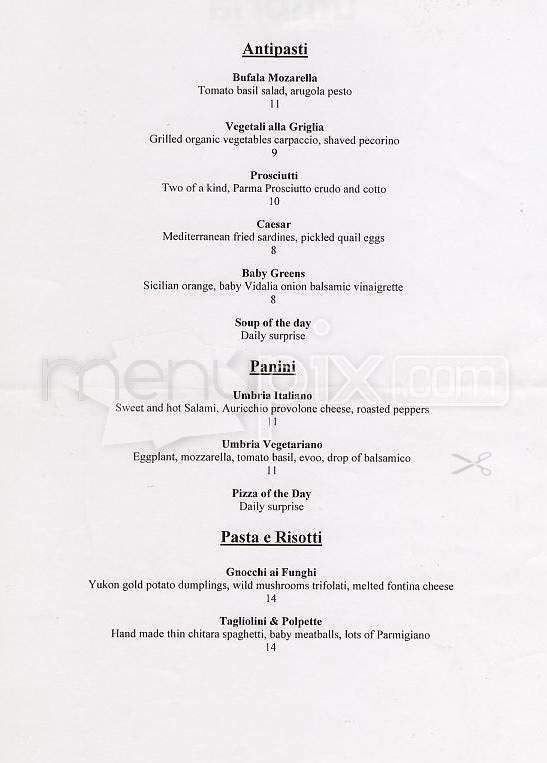 Umbria Ristorante - Boston, MA menu_pic