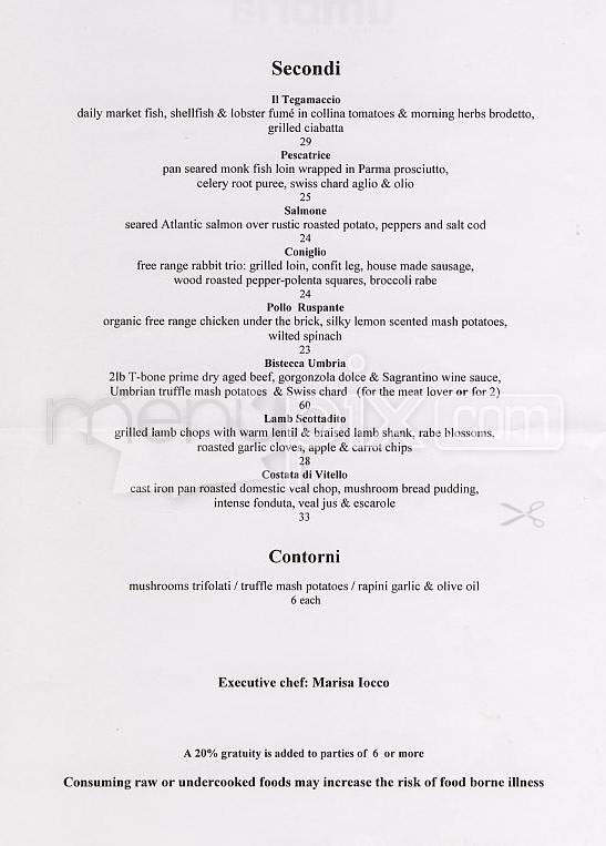 Umbria Ristorante - Boston, MA menu_pic