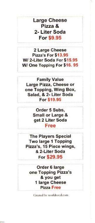 University House Of Pizza - Boston, MA menu_pic