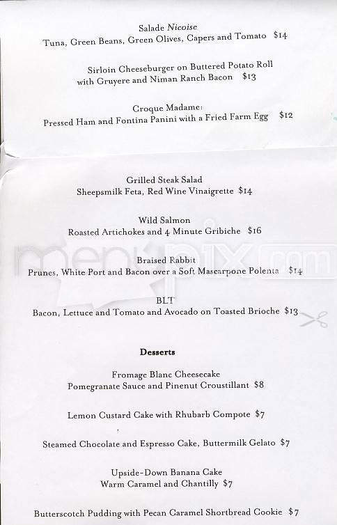 Upstairs On The Square - Cambridge, MA menu_pic