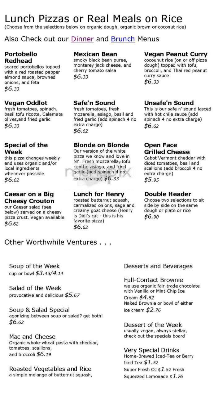 Veggie Planet - Cambridge, MA menu_pic