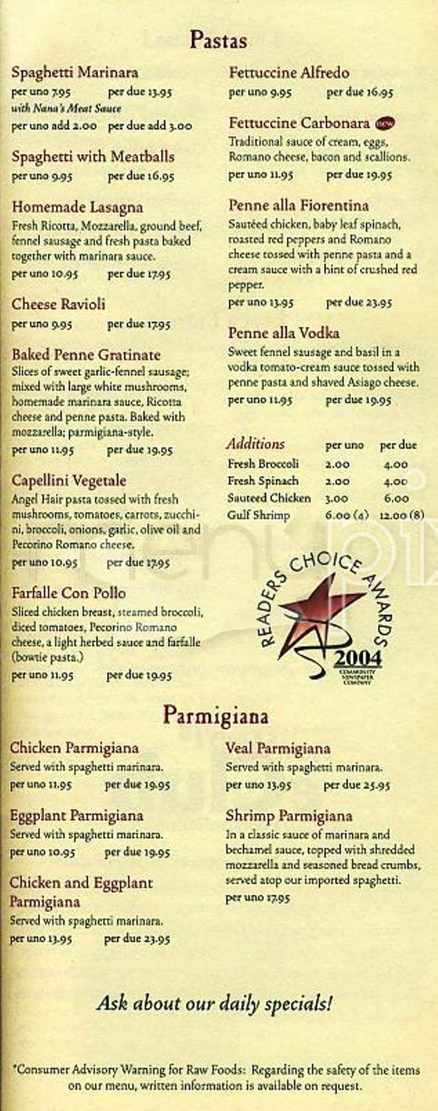 Vinny T's of Boston - Brookline, MA menu_pic