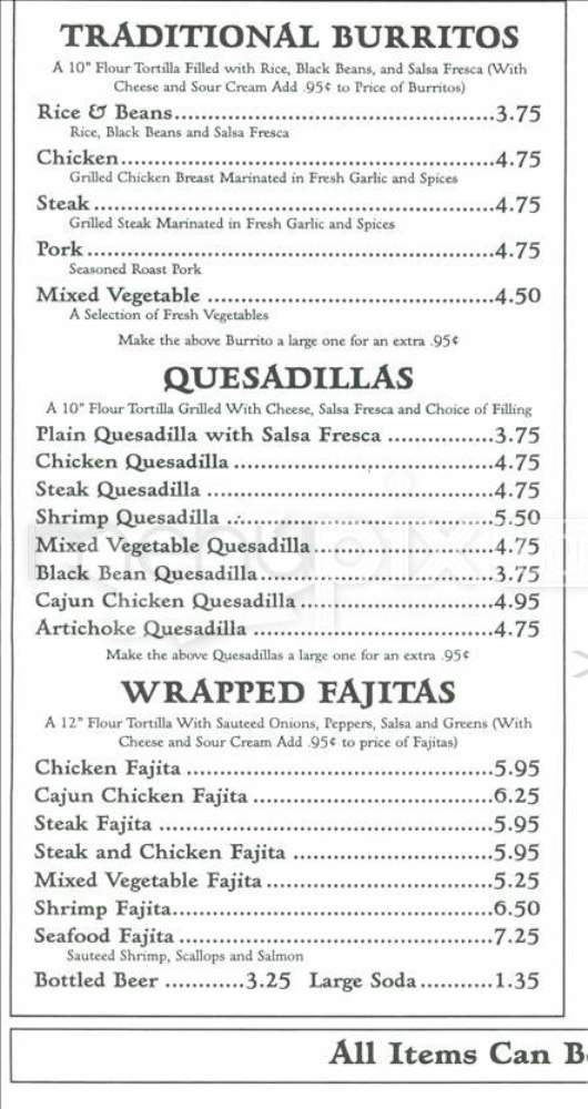 Viva Burrito - Dauphin, PA menu_pic