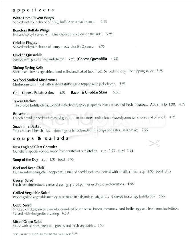 White Horse Tavern - Allston, MA menu_pic