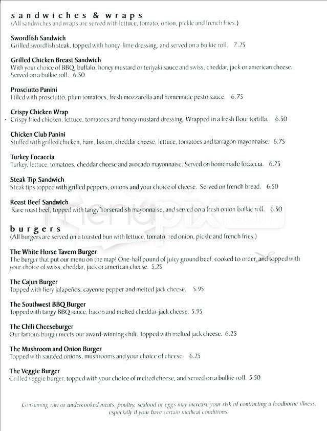 White Horse Tavern - Allston, MA menu_pic