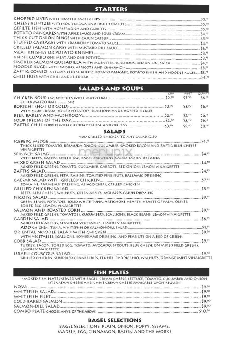 Zaftigs Delicatessen - Brookline, MA menu_pic