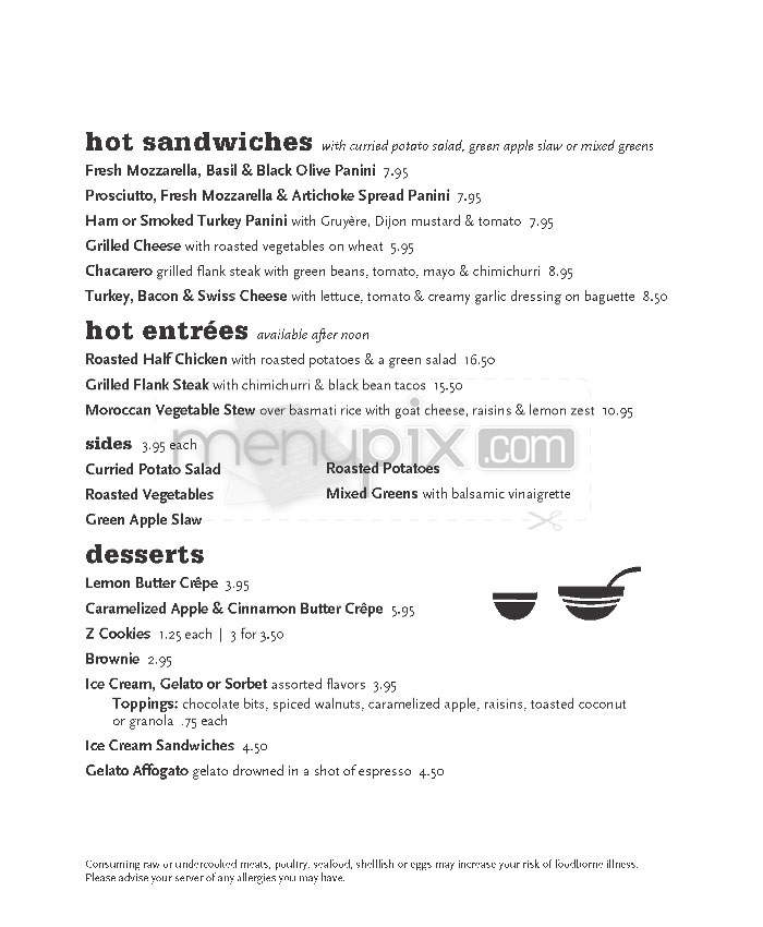 Z Square Restaurant & Bar - Cambridge, MA menu_pic