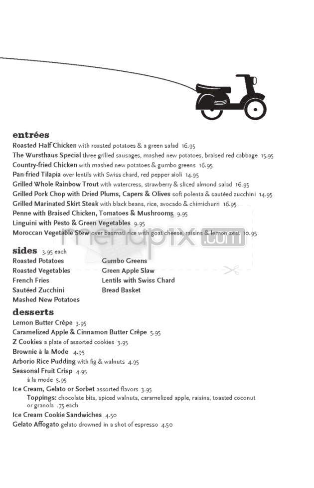 Z Square Restaurant & Bar - Cambridge, MA menu_pic