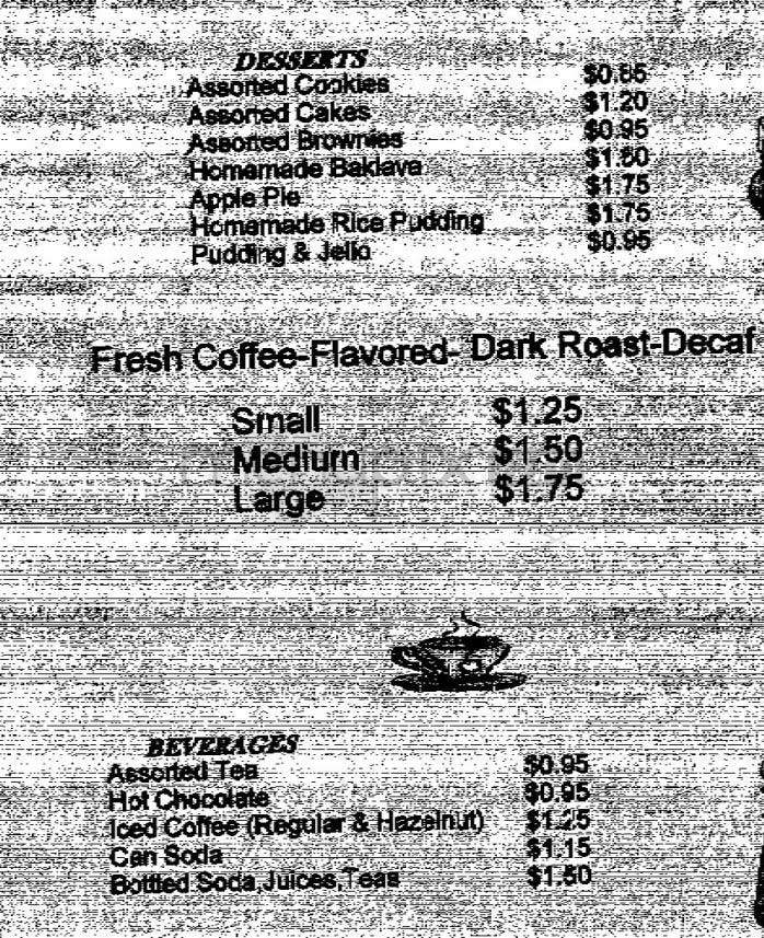 Downstairs Cafe - Cambridge, MA menu_pic