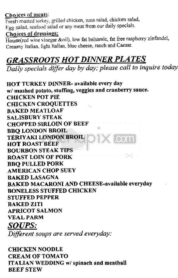 Grass Roots Deli - Boston, MA menu_pic