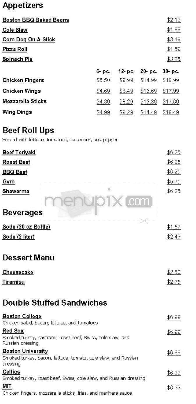 Redneck's Roast Beef - Allston, MA menu_pic