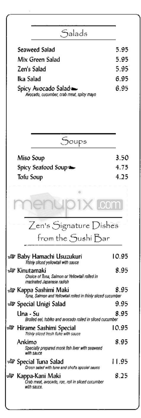 Zen - L'Assomption, QC menu_pic