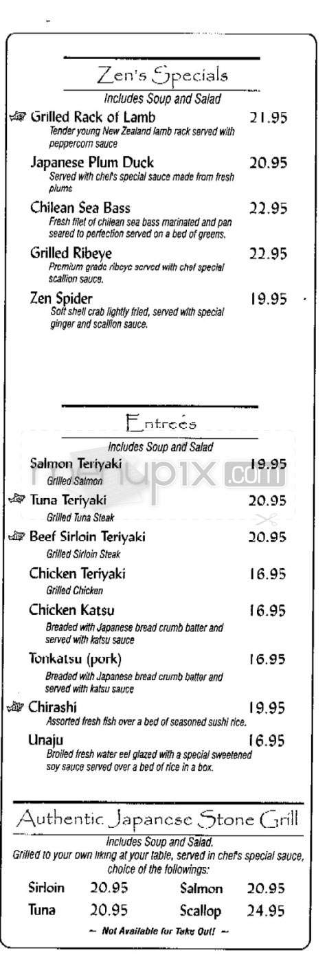 Zen - L'Assomption, QC menu_pic