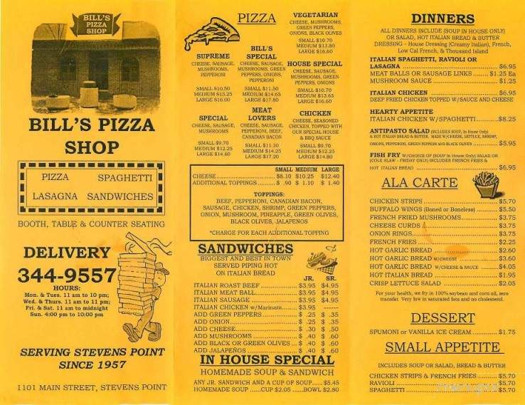 /4900913/Bills-Pizza-Shop-Stevens-Point-WI - Stevens Point, WI