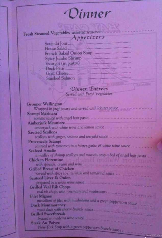 Bay Cafe French Restaurant - Fort Walton Beach, FL menu_pic