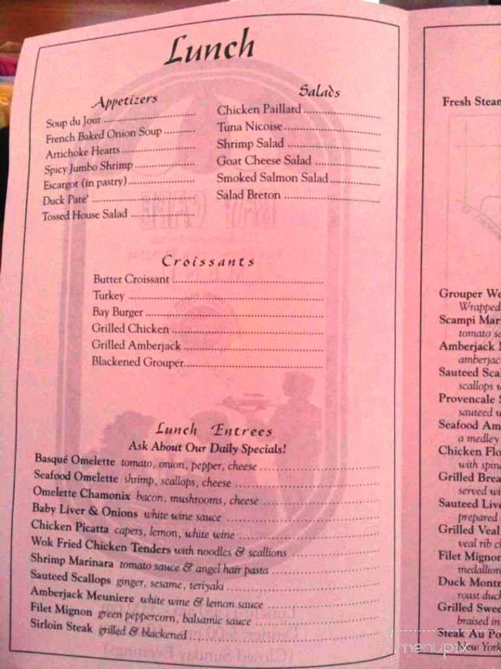 Bay Cafe French Restaurant - Fort Walton Beach, FL menu_pic