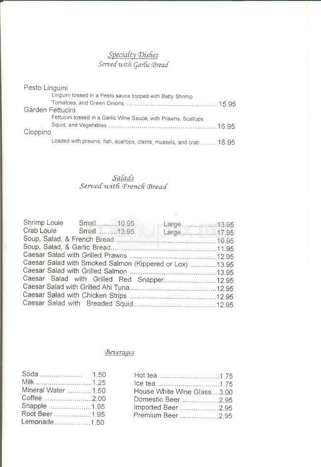 Sea Harbor Fish Market & Restaurant - Salinas, CA menu_pic