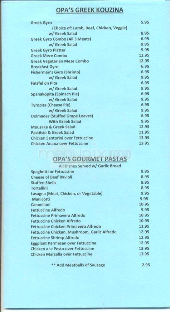 Opa Subs & Expresso - Reno, NV menu_pic