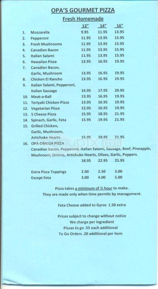 Opa Subs & Expresso - Reno, NV menu_pic