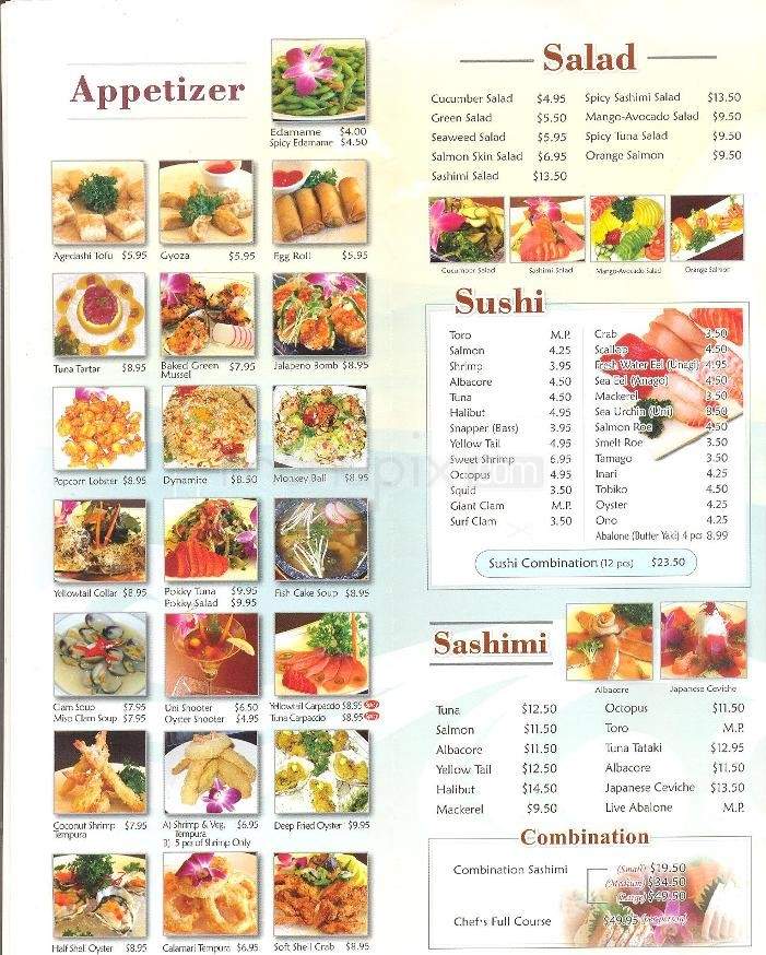 Oh! Sushi - Oxnard, CA menu_pic