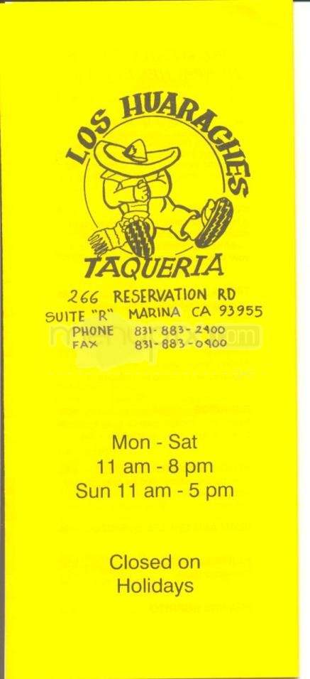 /199443/Los-Huaraches-Taqueria-Menu-Marina-CA - Marina, CA